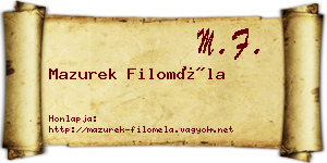 Mazurek Filoméla névjegykártya